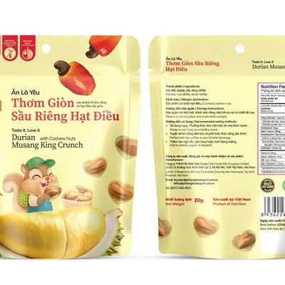 Thơm giòn sầu riêng hạt đều