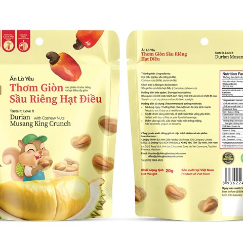 Thơm giòn sầu riêng hạt đều